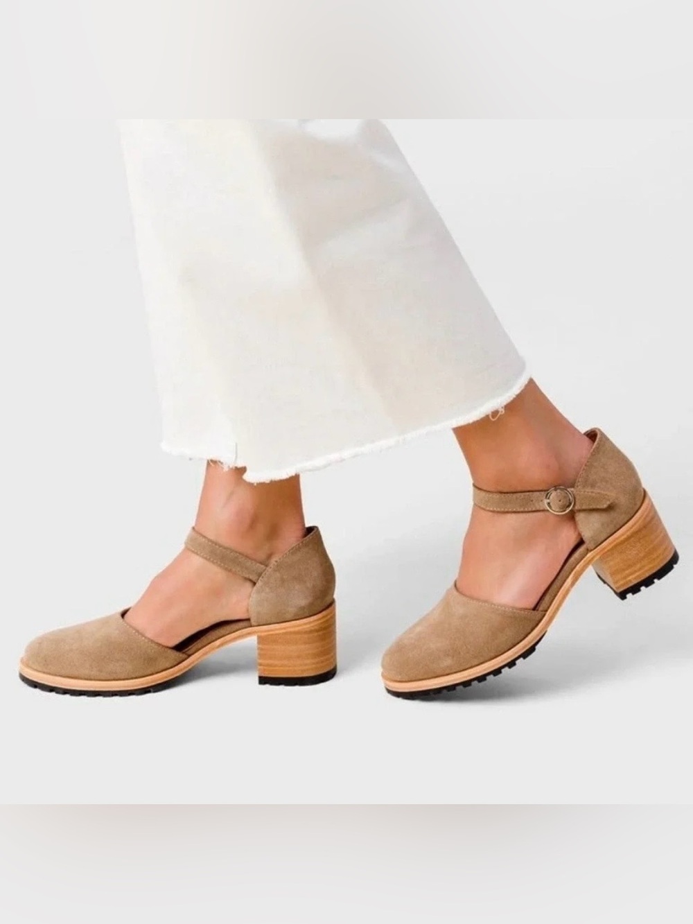 Portland Leather | Women’s Tan Suede Patina Block Heel Mary Jane Shoes Size 10